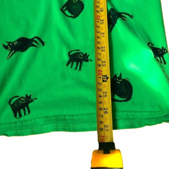 Vintage 90s cats kitty graphic 100% cotton T shirt tee top in green - Picture 13 of 14